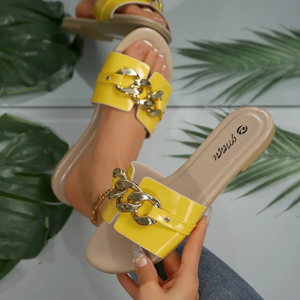 Women's Metal Detail Flat Sandals