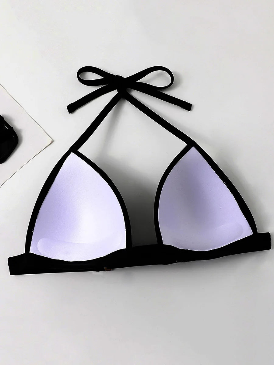 Women's Push-Up Halter Bra Cup Bikini Set