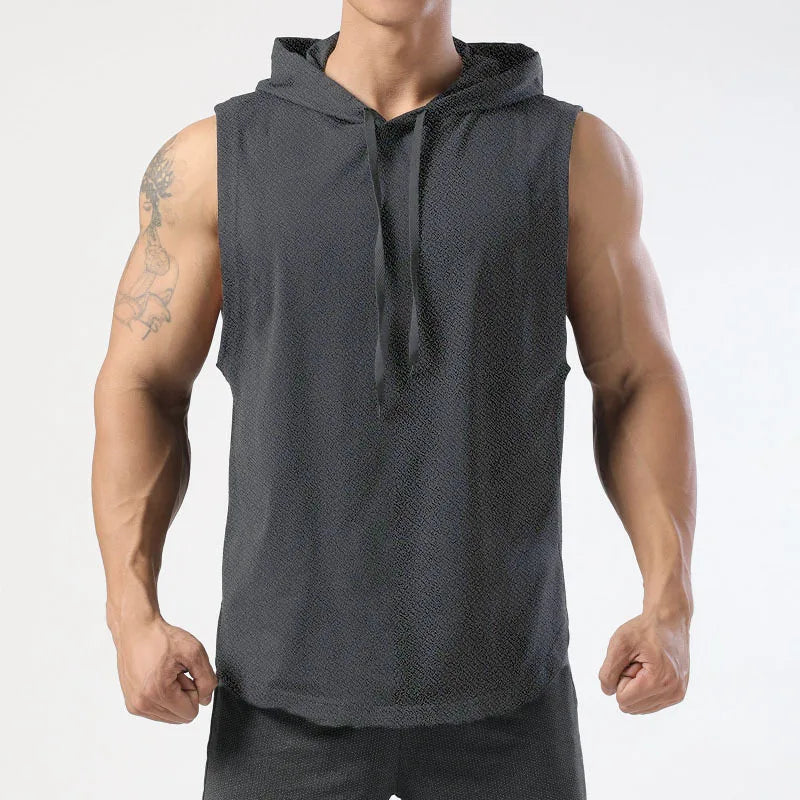 Men's Sleeveless Hooded Gym Vest