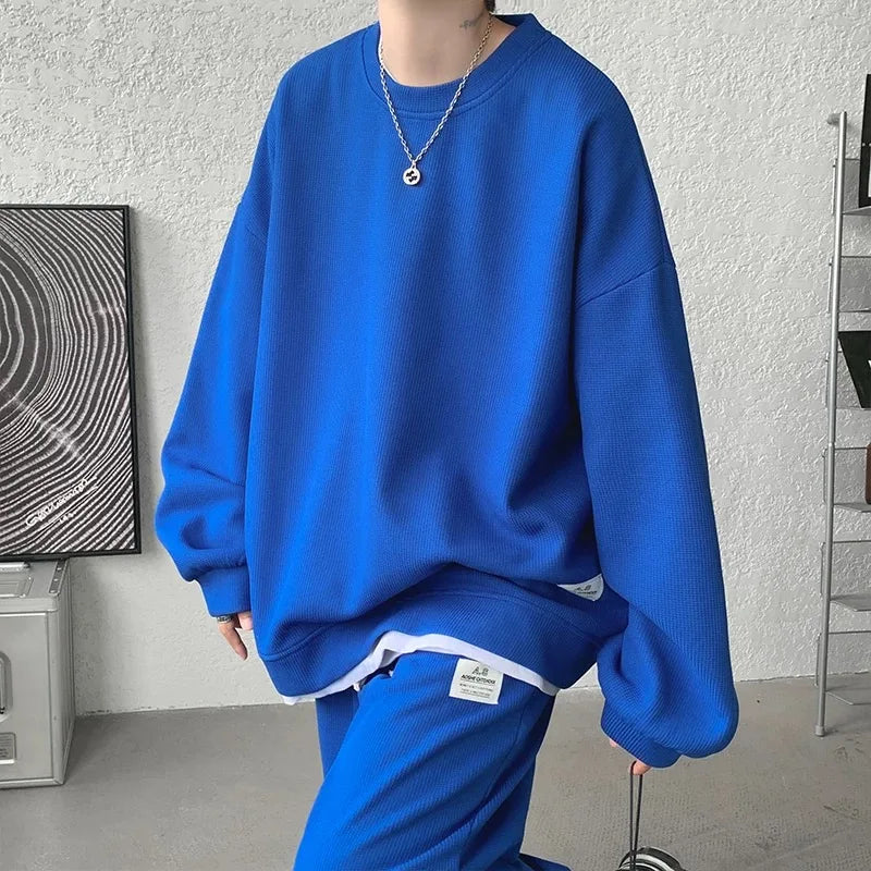 Men's Waffle T-Shirt & Shorts Set (Up to 5XL)