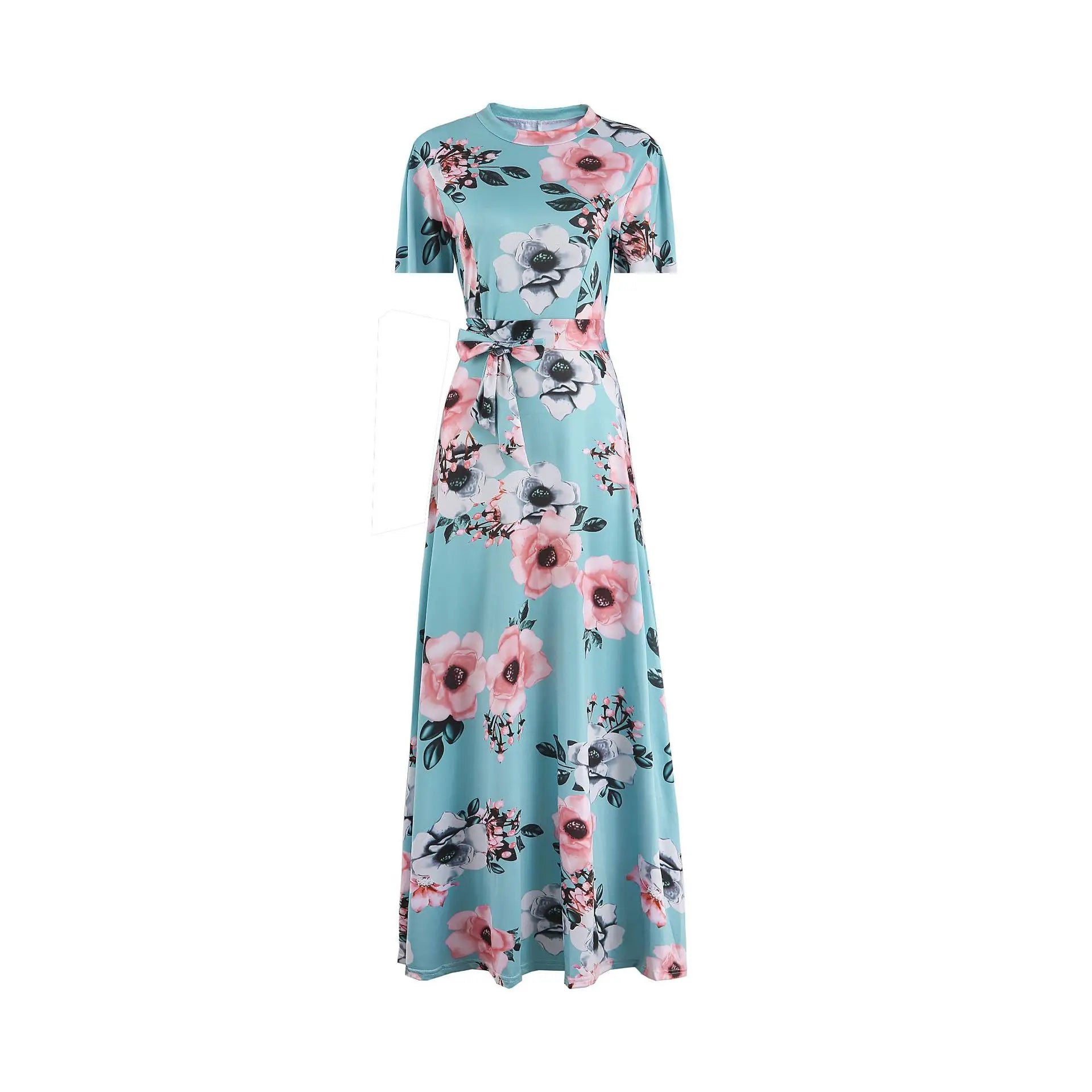 Women's Boho Floral A-Line Swing Maxi Dress