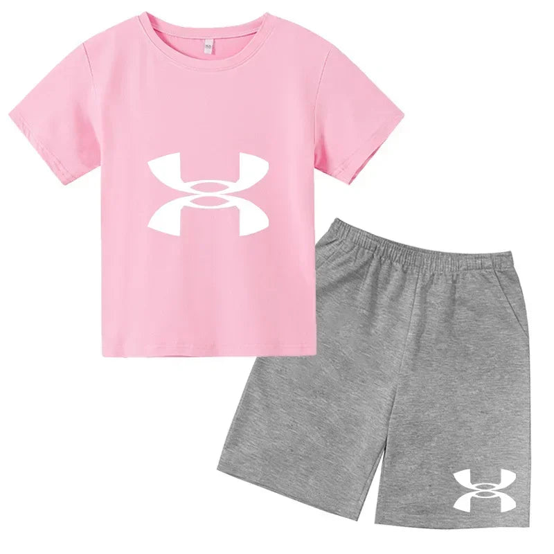 Boys' 3D Print T-Shirt & Shorts Sports Set