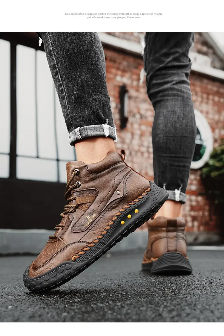 Men's Retro Lace-Up Casual Boots