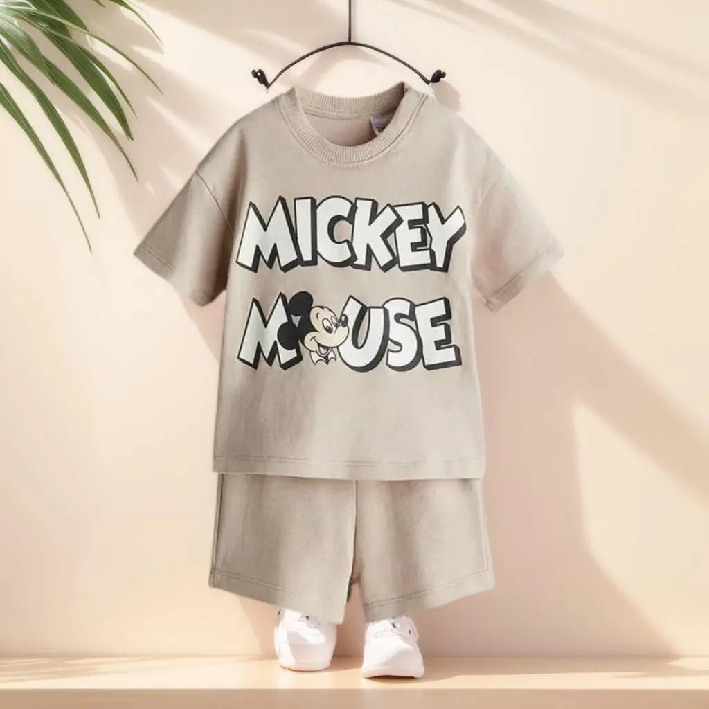 Boys' Cartoon Print T-Shirt & Shorts Set