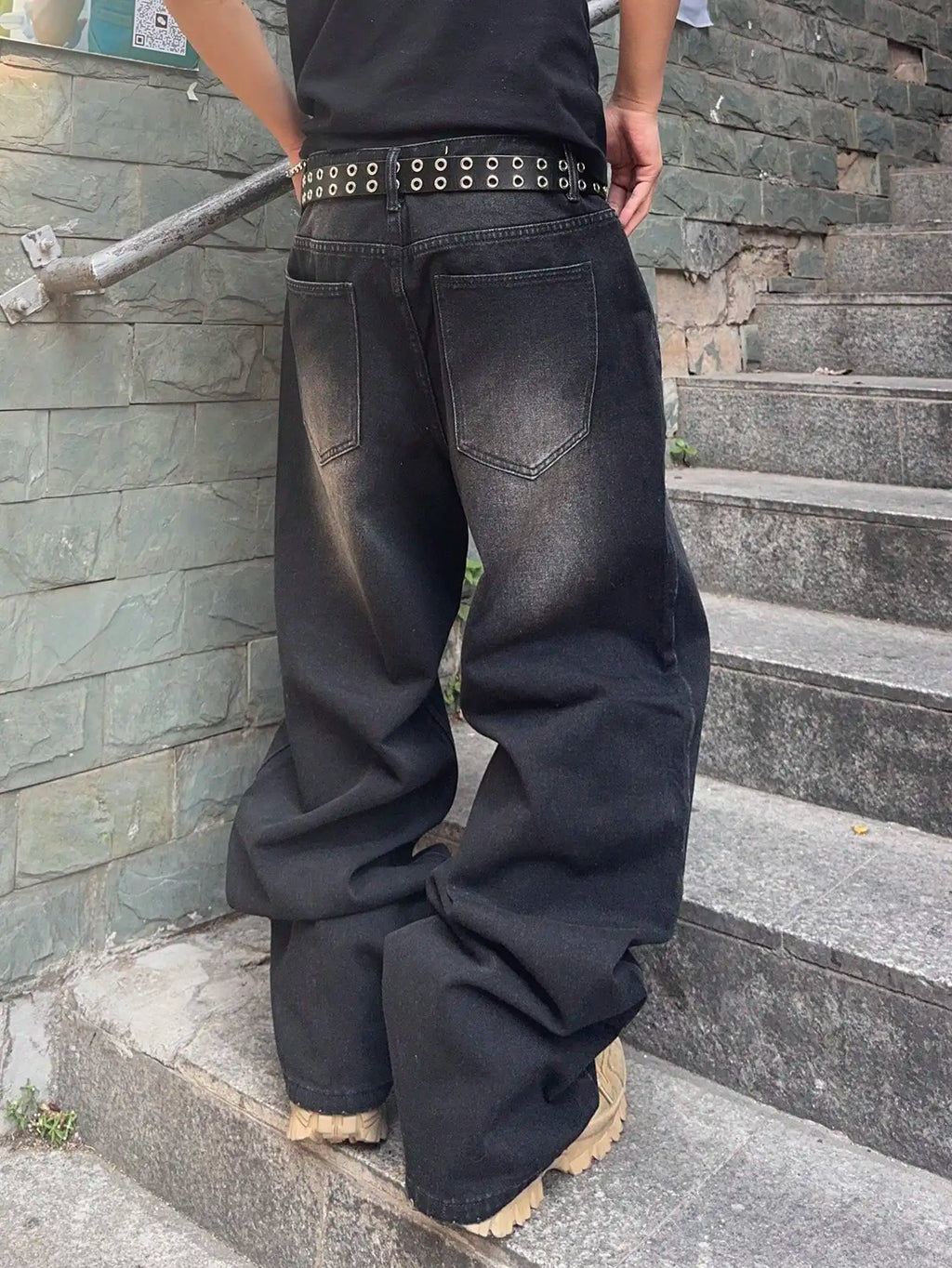 Men's Y2K Baggy Wide-Leg Denim Jeans