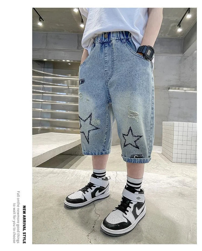 Boys' Wide-Leg Denim Shorts