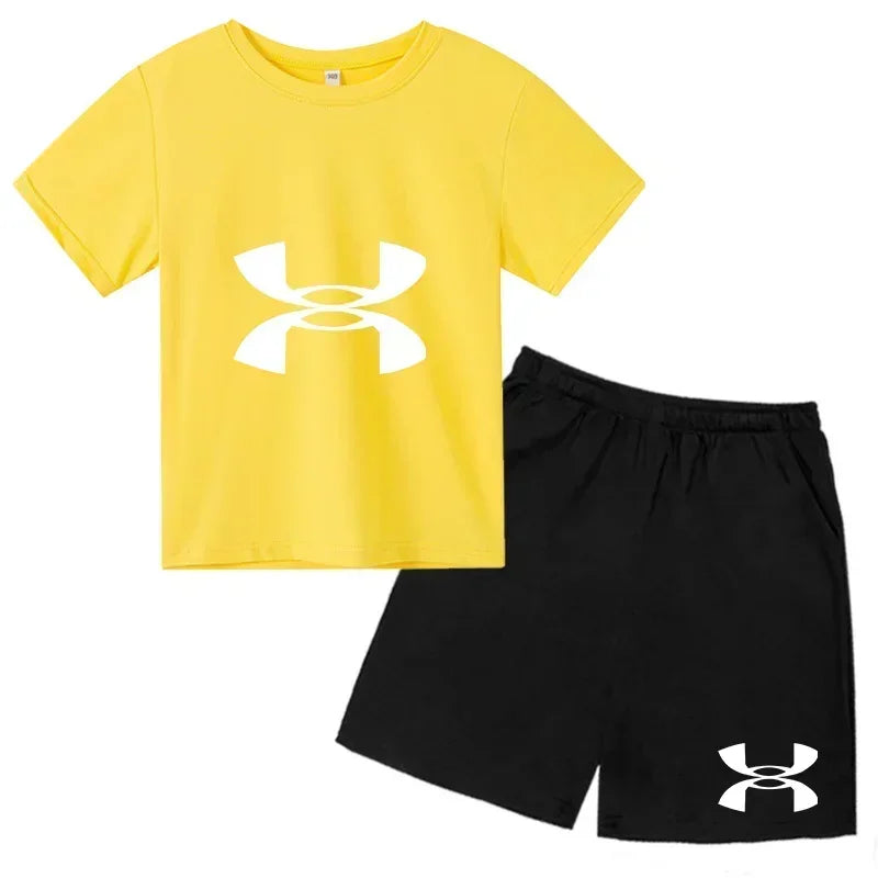Boys' 3D Print T-Shirt & Shorts Sports Set