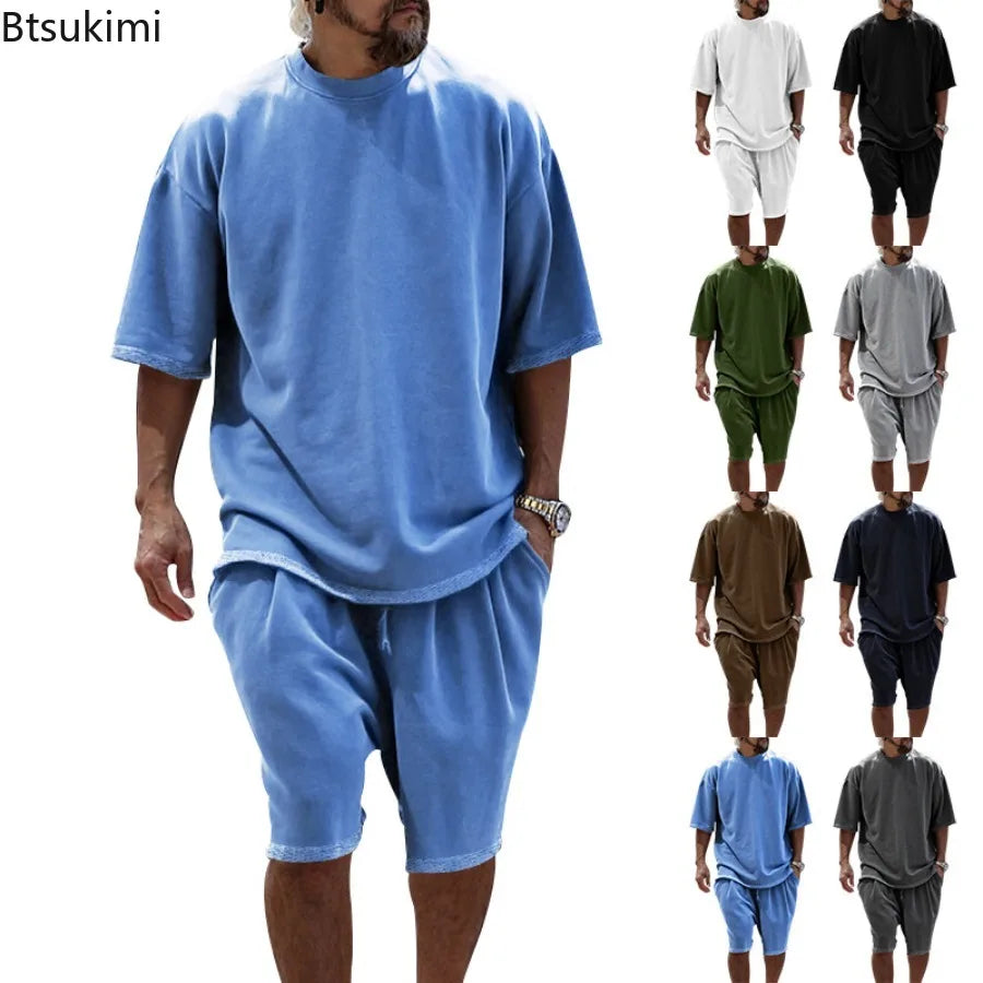 Men's Oversized Casual Sports T-Shirt & Shorts Set