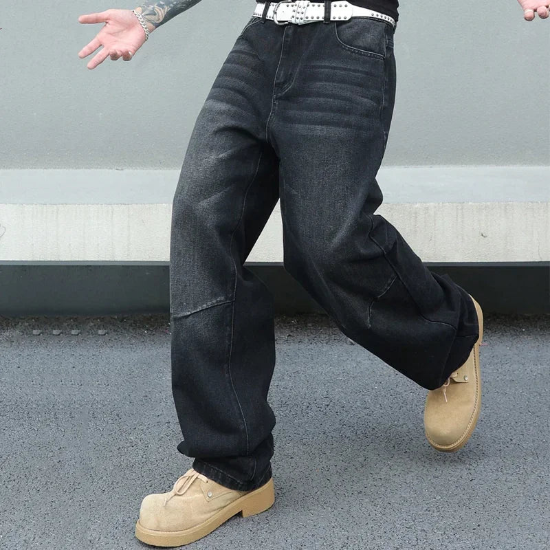 Men's Y2K Baggy Straight-Leg Denim Jeans