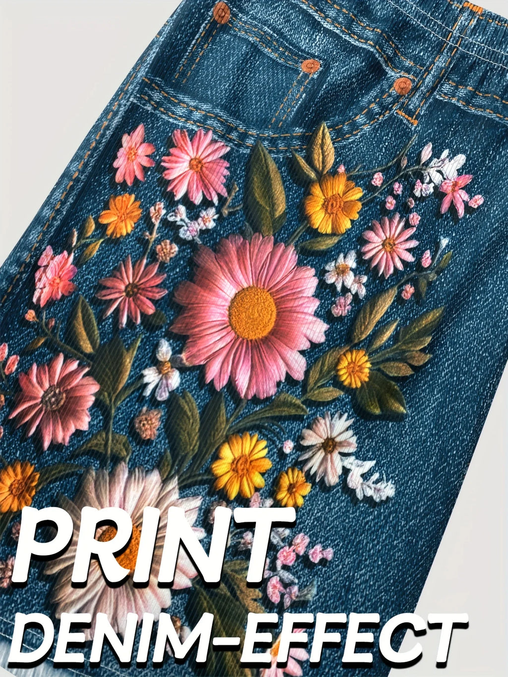 Women's Floral Print Denim-Style Shorts